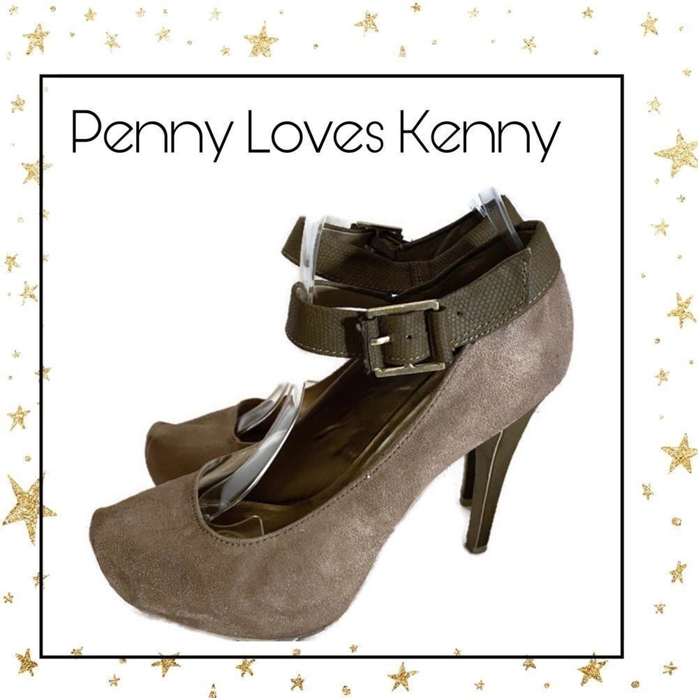 Penny Loves Kenny Beige Suede Platform Heels 7.5